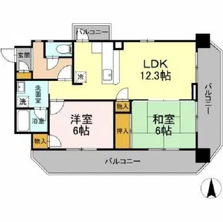 サンライトヒルズ広川【301号室】の間取り