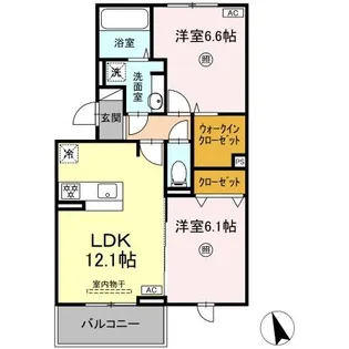D-ROOM沢見【3階】の間取り