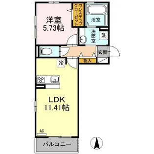 ラウンドシティ足原【3階】の間取り