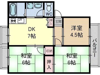 サンビレッジ鮎川【2階】の間取り