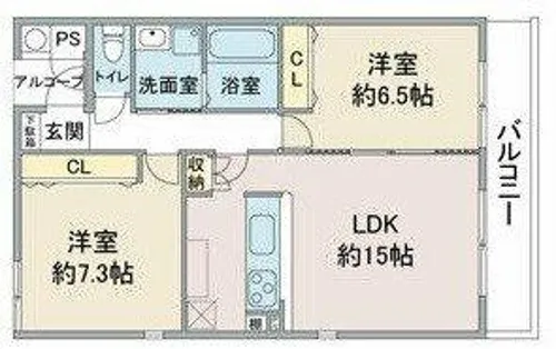 コーポハルラサン北棟【2階】の間取り