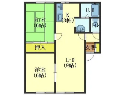 ラクール美原【201号室】の間取り