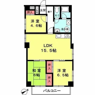 仁川グリーンハイツ【6階】の間取り