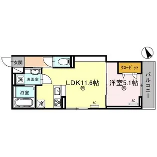 D’s 安田【203号室】の間取り