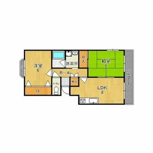 ピアコート弐番館【3階】の間取り