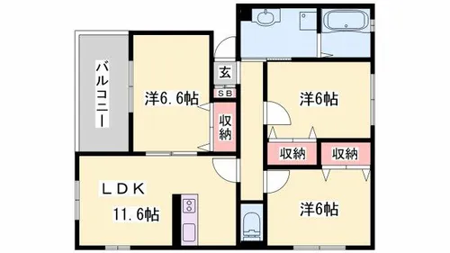 ル・レーヴ蒲田【202号室】の間取り