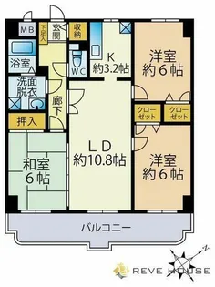 福岡県福岡市博多区空港前2丁目【マンション】の間取り
