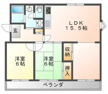 松川マンション2号館【405号室】の間取り