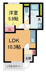 NORTH34.83【101号室】の間取り