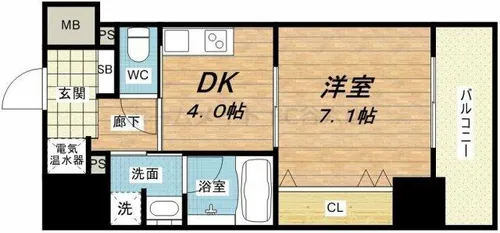 クローバー・ビュー上本町【13階】の間取り