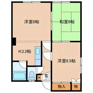 コーポよしだB(西岡5-14)【102号室】の間取り