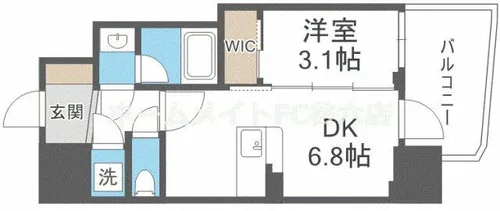 コンフォリア・リヴ大阪本町【6階】の間取り