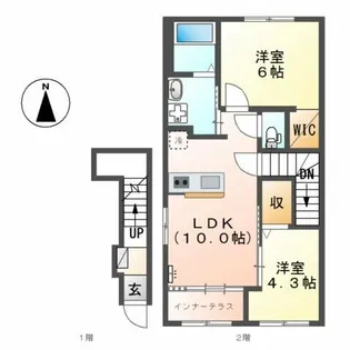ルーエ大彦【2階】の間取り