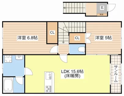 グランフォレスト【202号室】の間取り
