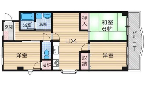 ノーブルハイム玉櫛【2階】の間取り
