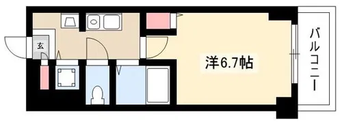 ライジングコート名古屋駅前東【7階】の間取り