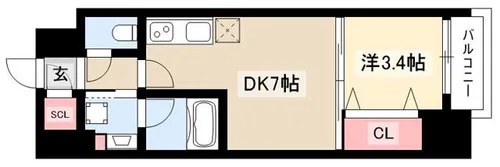 MAXIV上名古屋【7階】の間取り