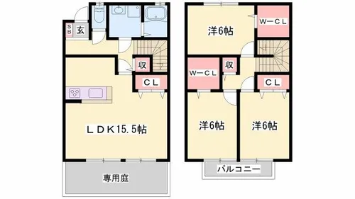 メゾンセジュールA【102号室】の間取り