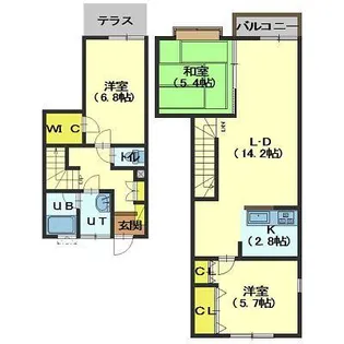 Lスケッチ【2号室】の間取り