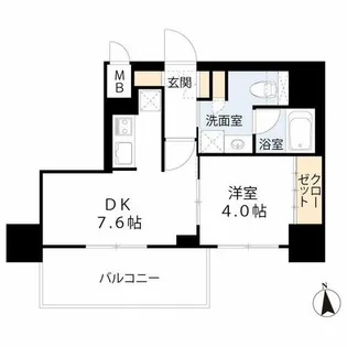 エスライズ難波Ⅲ【2階】の間取り