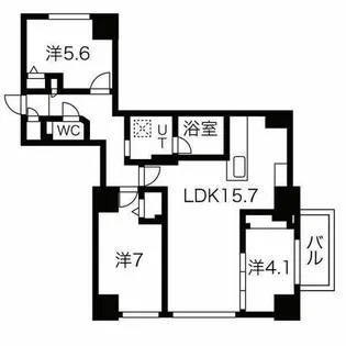 ラ・クラッセ札幌大通サウスシティ【2階】の間取り