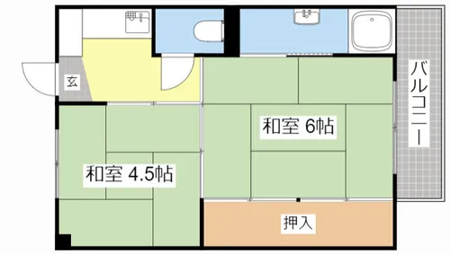 ビレッジハウス加田2号棟【0107号室】の間取り