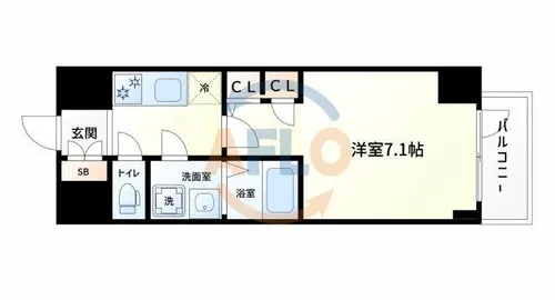 S-RESIDENCE阿波座bouncy【14階】の間取り