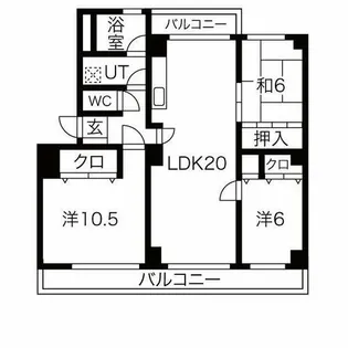 パークウエスト貴船A棟【2階】の間取り