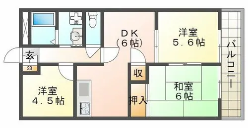 マルヨシハイツ【1階】の間取り
