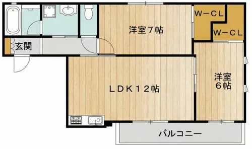 グリーンコート上牧【201号室】の間取り