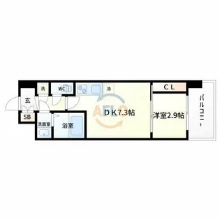 セレニテ江坂ミラク【6階】の間取り