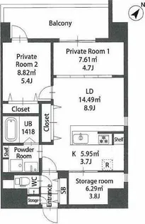 Modern palazzo住吉【12階】の間取り
