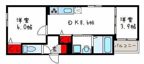 SAKURA RIVER【303号室】の間取り