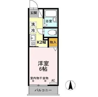ハミング南牛川【202号室】の間取り