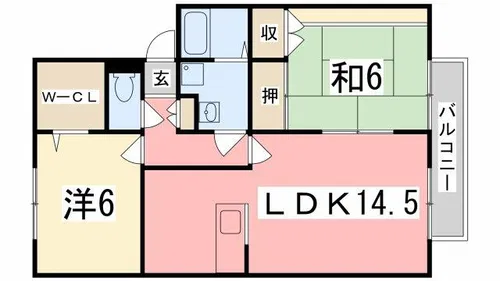 ロイヤルグレース花田C【101号室】の間取り