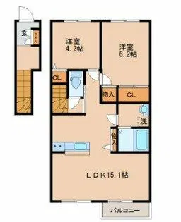 アザレア梅満【2階】の間取り