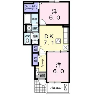 カーサ下五井【1階】の間取り