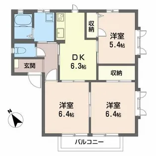 ディアス若宮【2階】の間取り