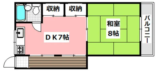 西ハイツ【202号室】の間取り