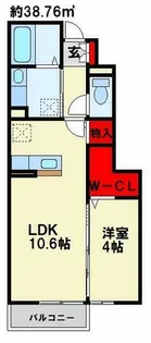 キララC【102号室】の間取り