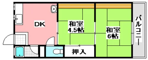 上中条ハイツ【1階】の間取り