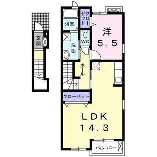 ジュネス王子【2階】の間取り