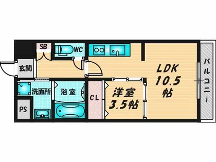 エグゼ今里【7階】の間取り