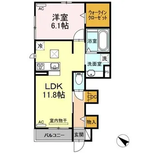 グリーンステージ松井 A【102号室】の間取り