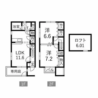 フリューゲルB【2号室】の間取り