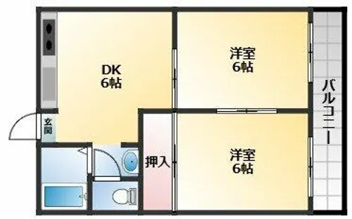 第2塩野マンション【2階】の間取り