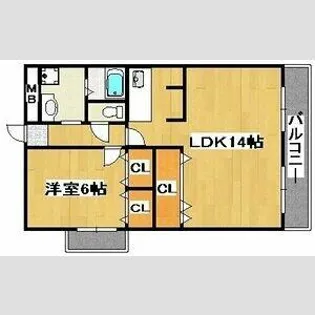 エテルノ長居【3階】の間取り