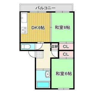 永覚コーポ【404号室】の間取り