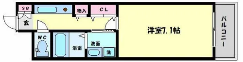 サムティ本町橋【7階】の間取り