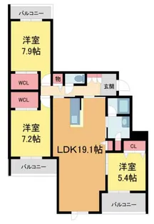 SEAVE夙川【201号室】の間取り